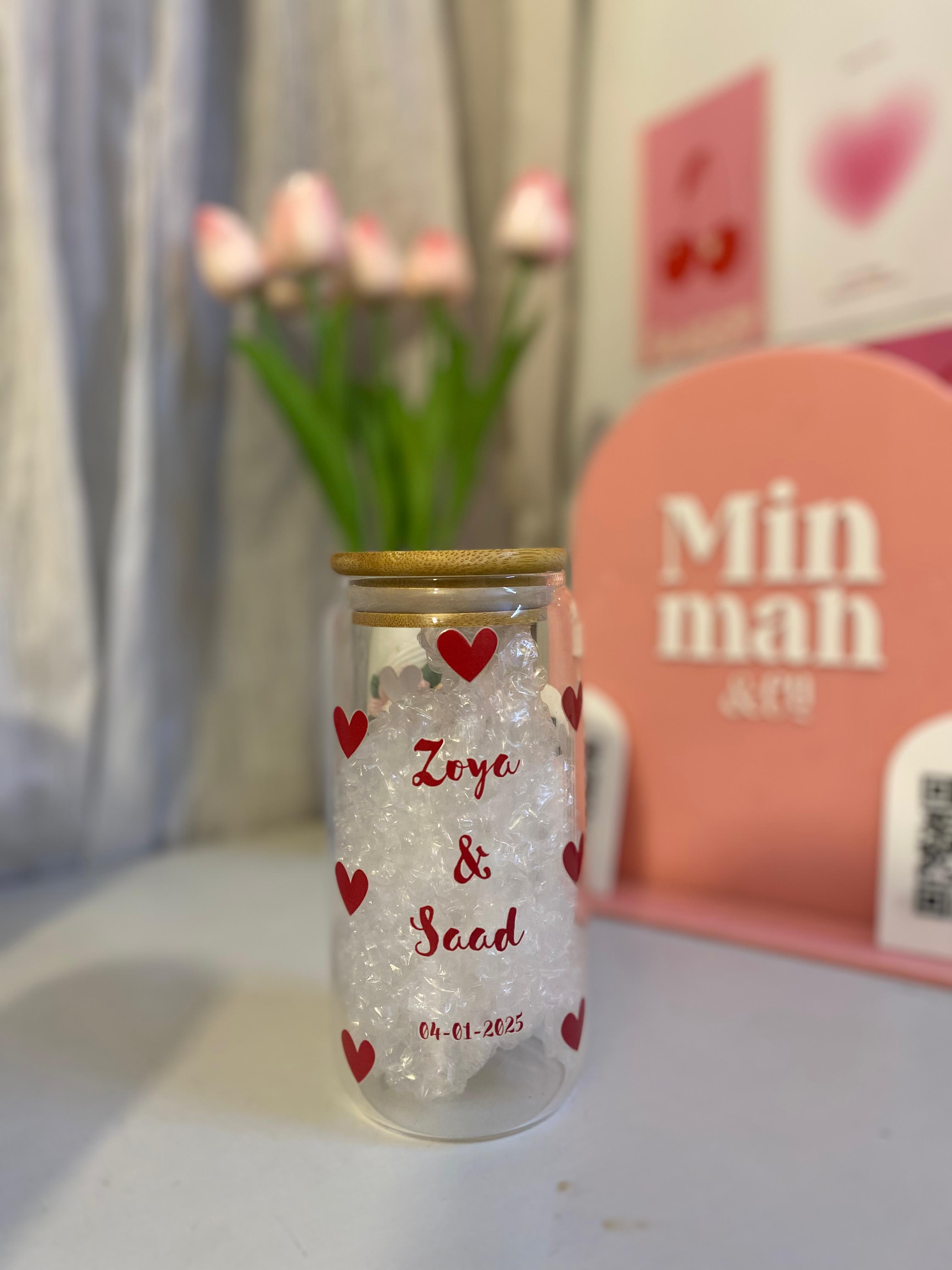 Red Hearts Tumbler Glass