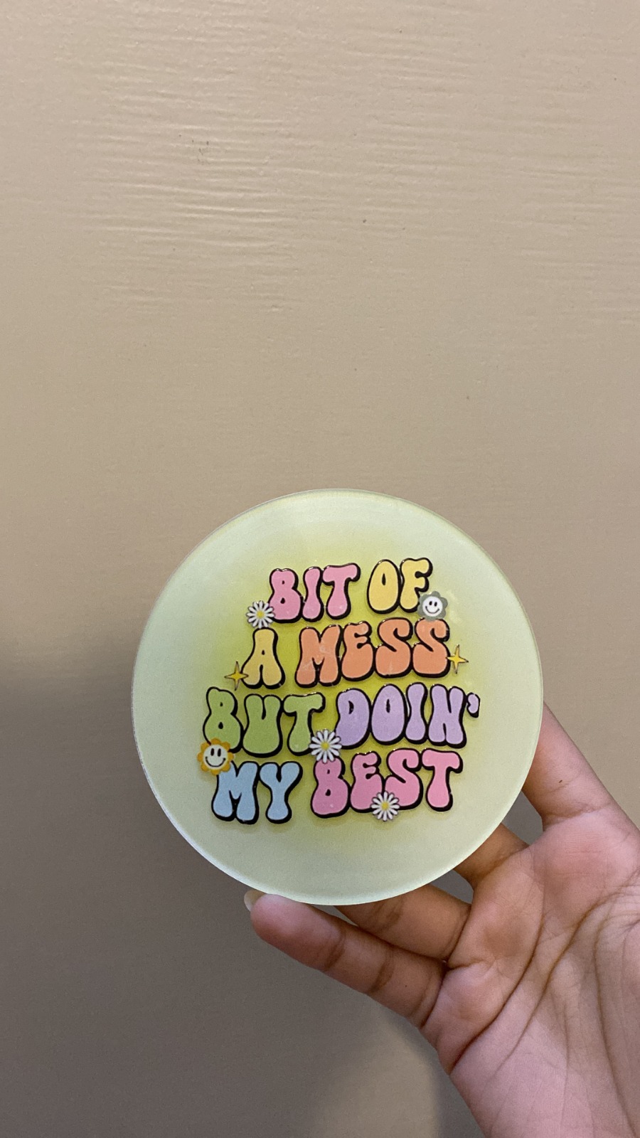 Yellow Text Coaster