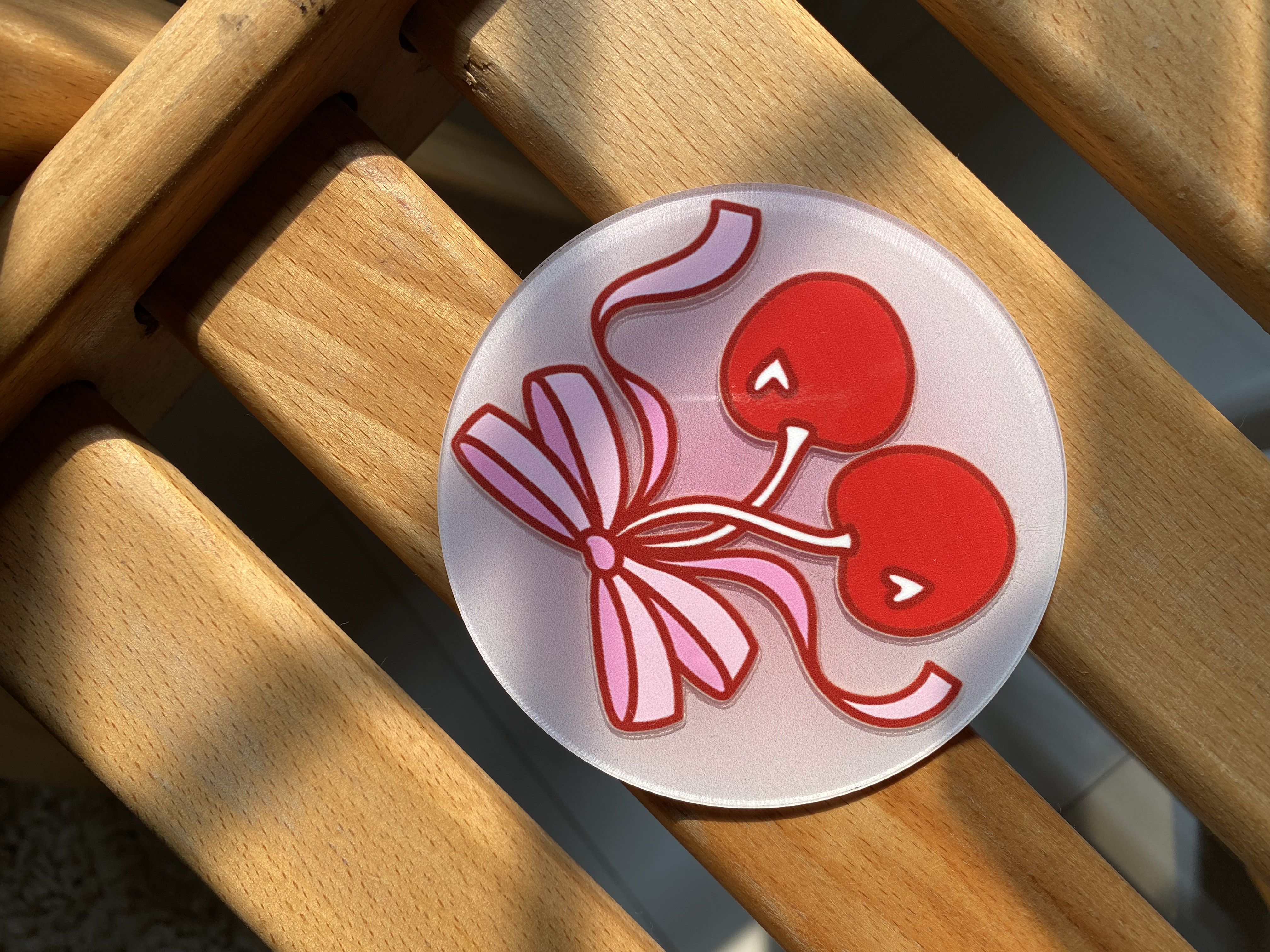 Red and Pink Berries & Ribbon Coaster